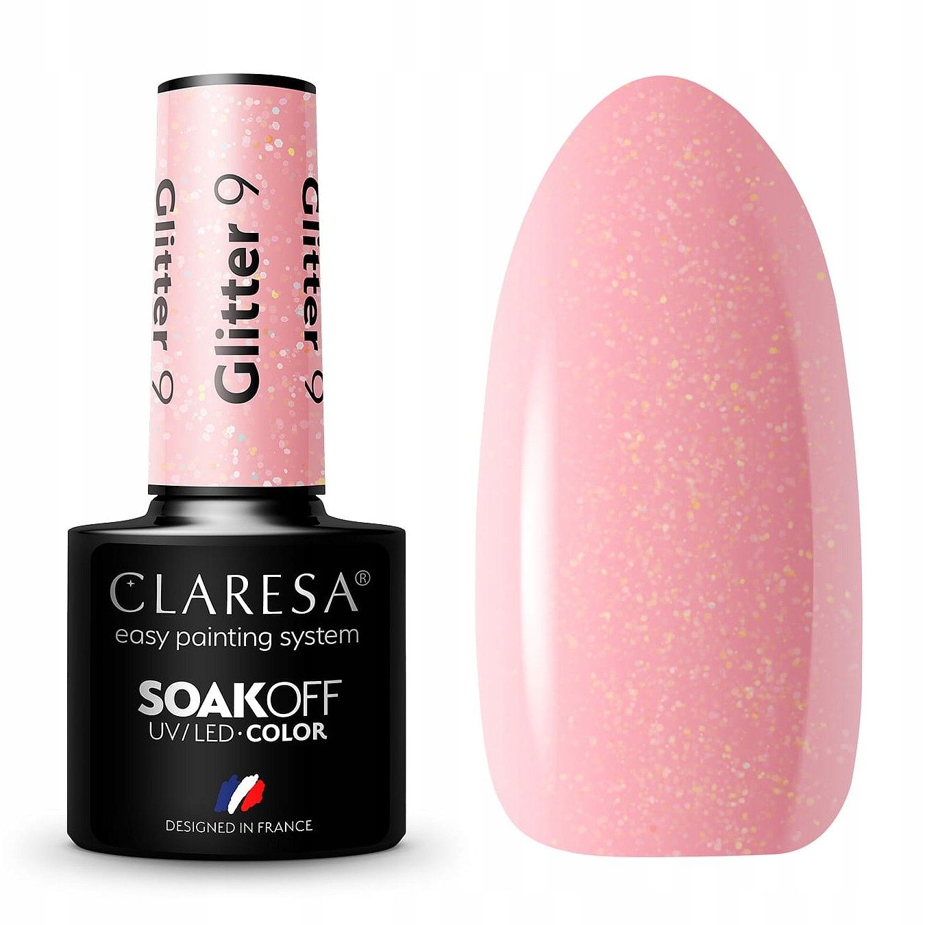  Claresa hübriid küünelakk burgundia glitter pink 554