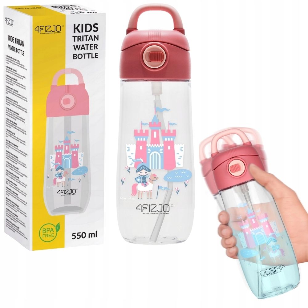  Láhev na vodu pro děti vyrobeno z tritanu láhev na pití s náustkem 4fizjo 550 ml balónky