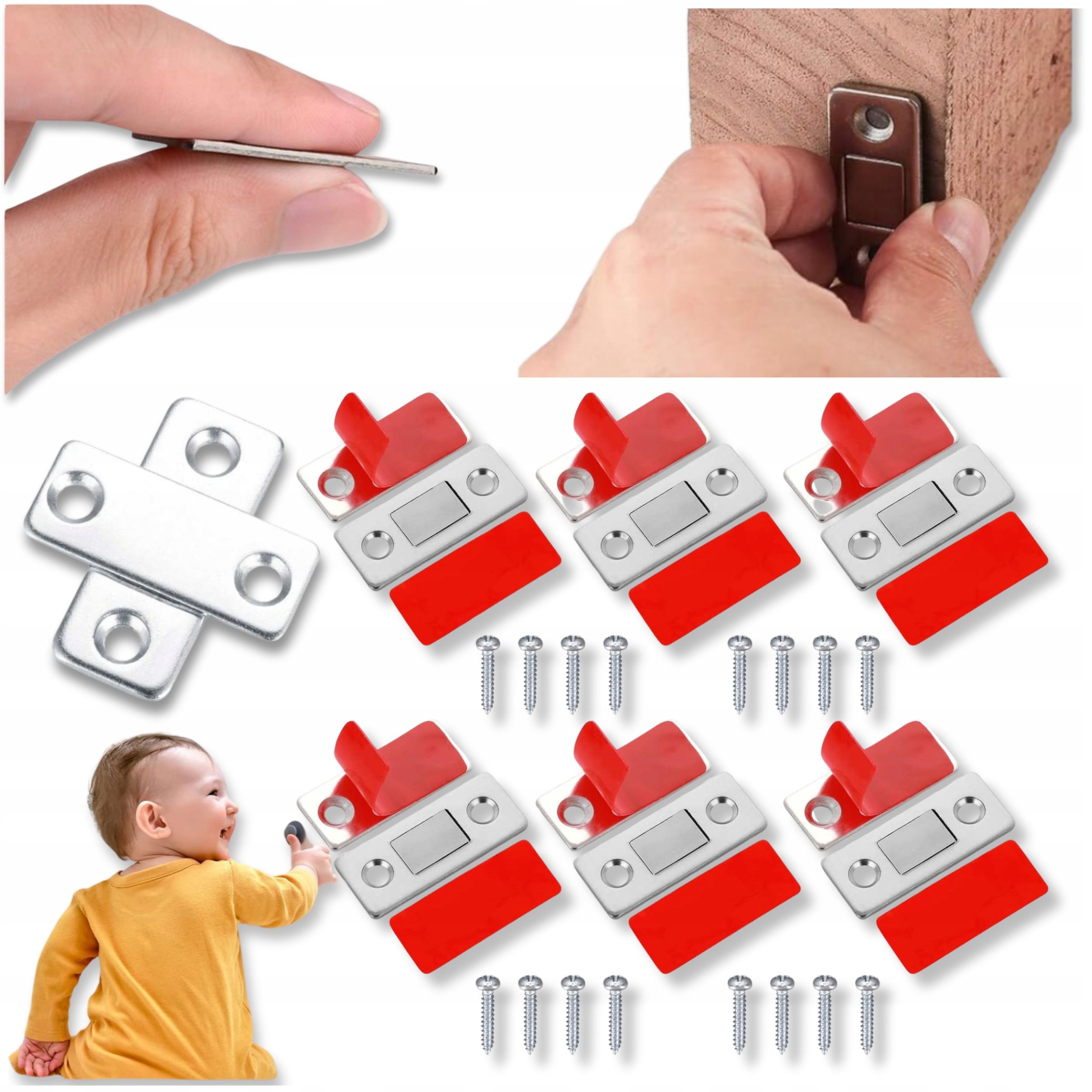  Furniture lock magnetic latch magnet for cabinets shelves furniture set 12x