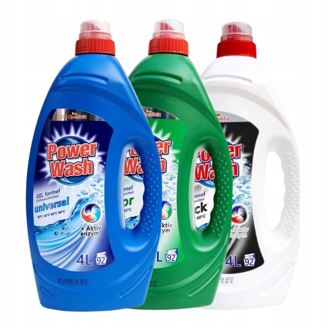  Garnitur 3x 4l deutsch waschgel power wash universal schwarze farbe
