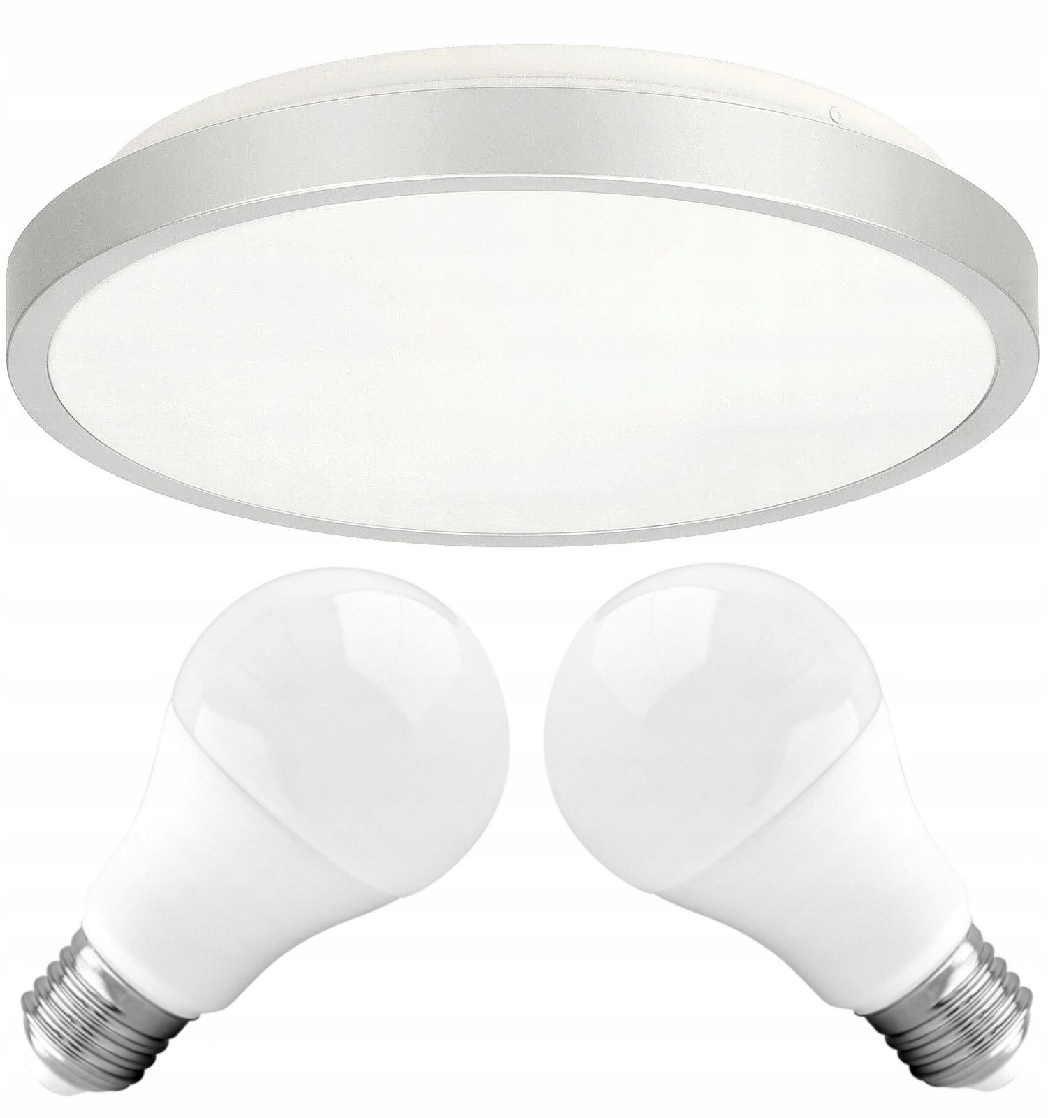  Griestu lampas plafons supraventrikulāra apaļa led spuldzēm 2 x e27 sudrabs uz spuldzes