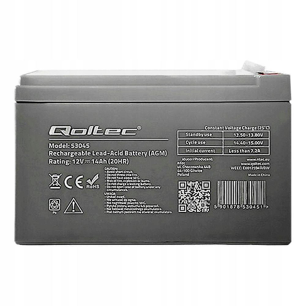  Qoltec agm akumuliatorius 6v 12ah max. 108a
