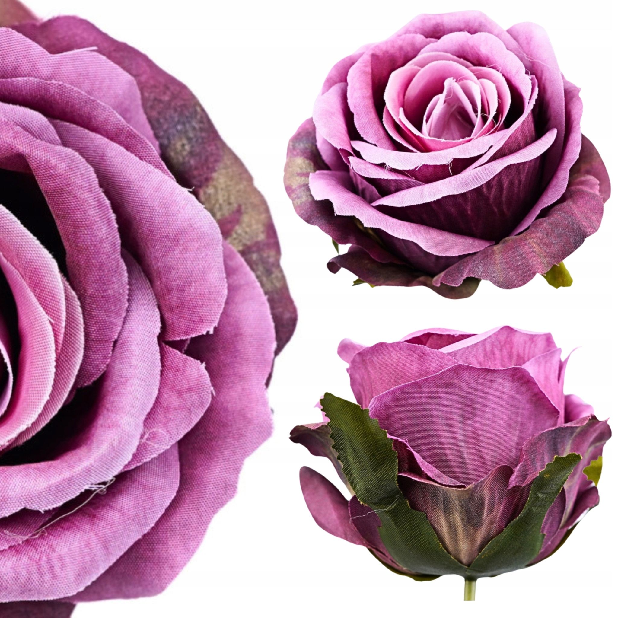  6x dirbtinės gėlės rožė wyrobowa galva komplektas 10cm violetinė