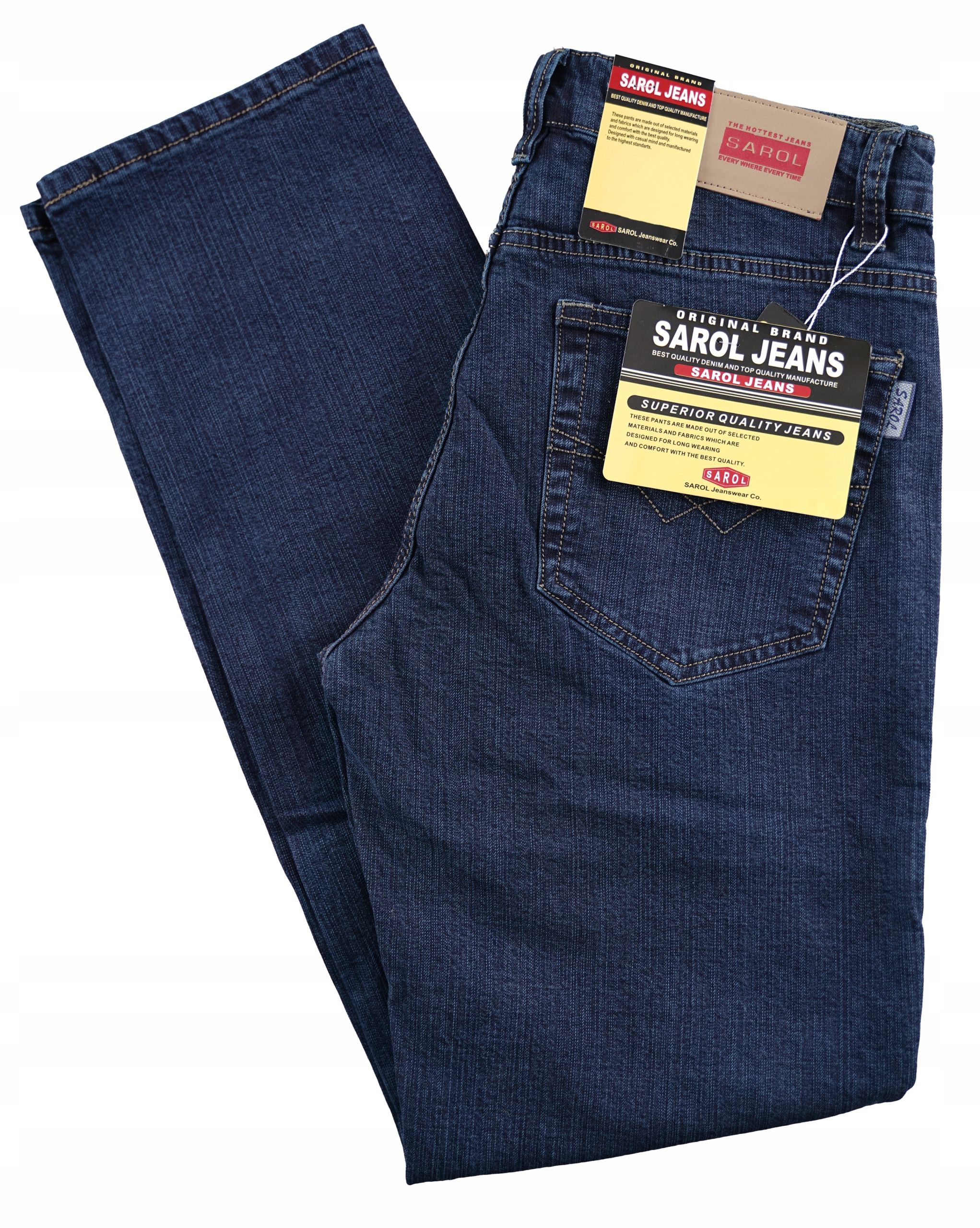  Jeanshosen für herren sarol dunkelblau jeans klassisch w33 l32 gürtel 86-92