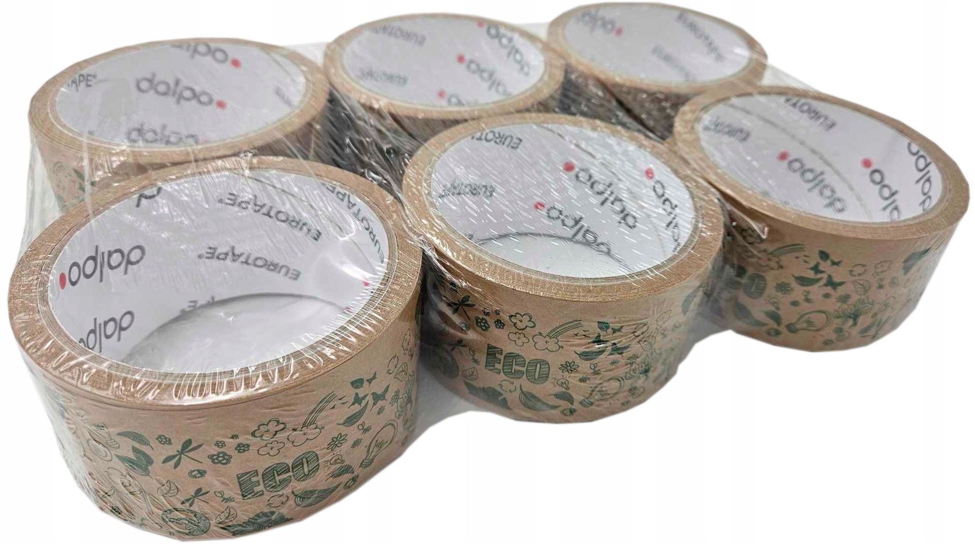  Pakavimo juosta popierinė ekologiška eko su atspaudu eco savaime lipni