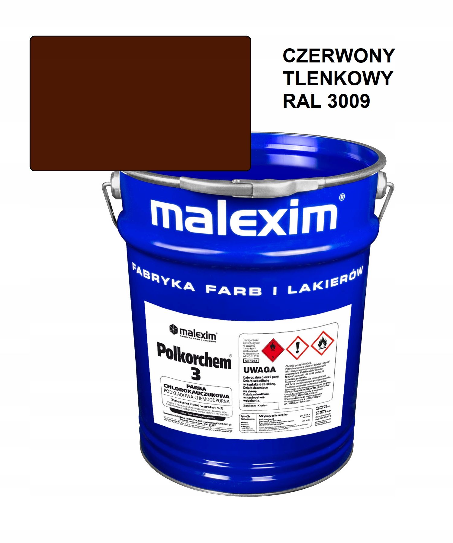  Ieklāšana chlorokauczukowy ķīmiski izturīgs 10l ral 3009