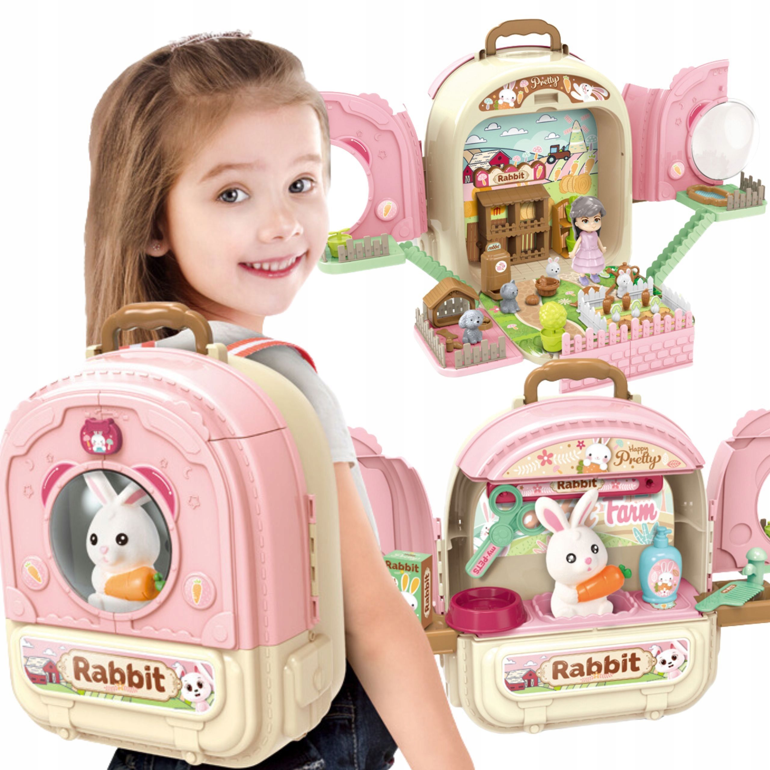  Kaninchen im rucksack 3in1 bauernhof häuschen garten woopie