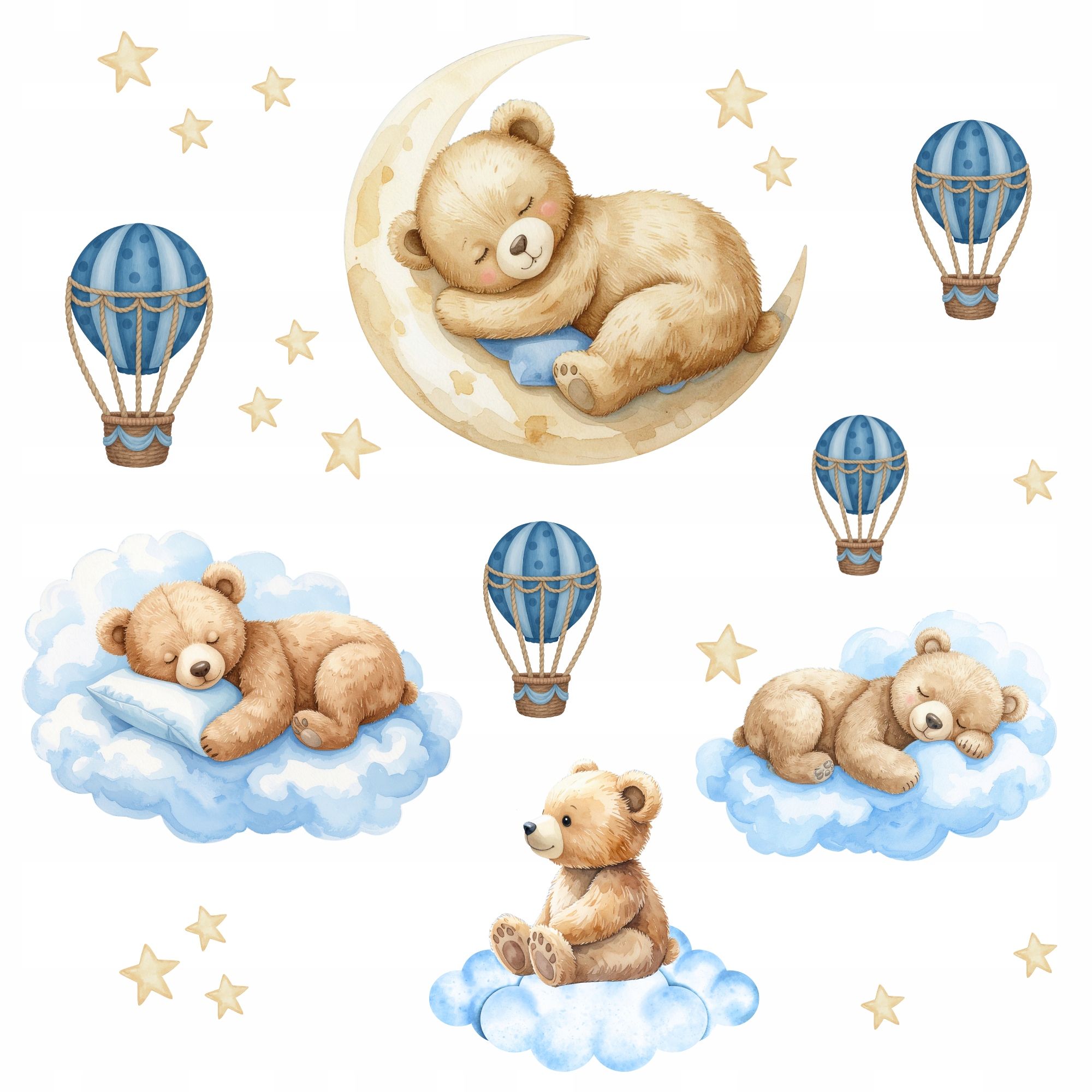  Wall stickers children&#39;s room for children children's rabbit balloon cloud