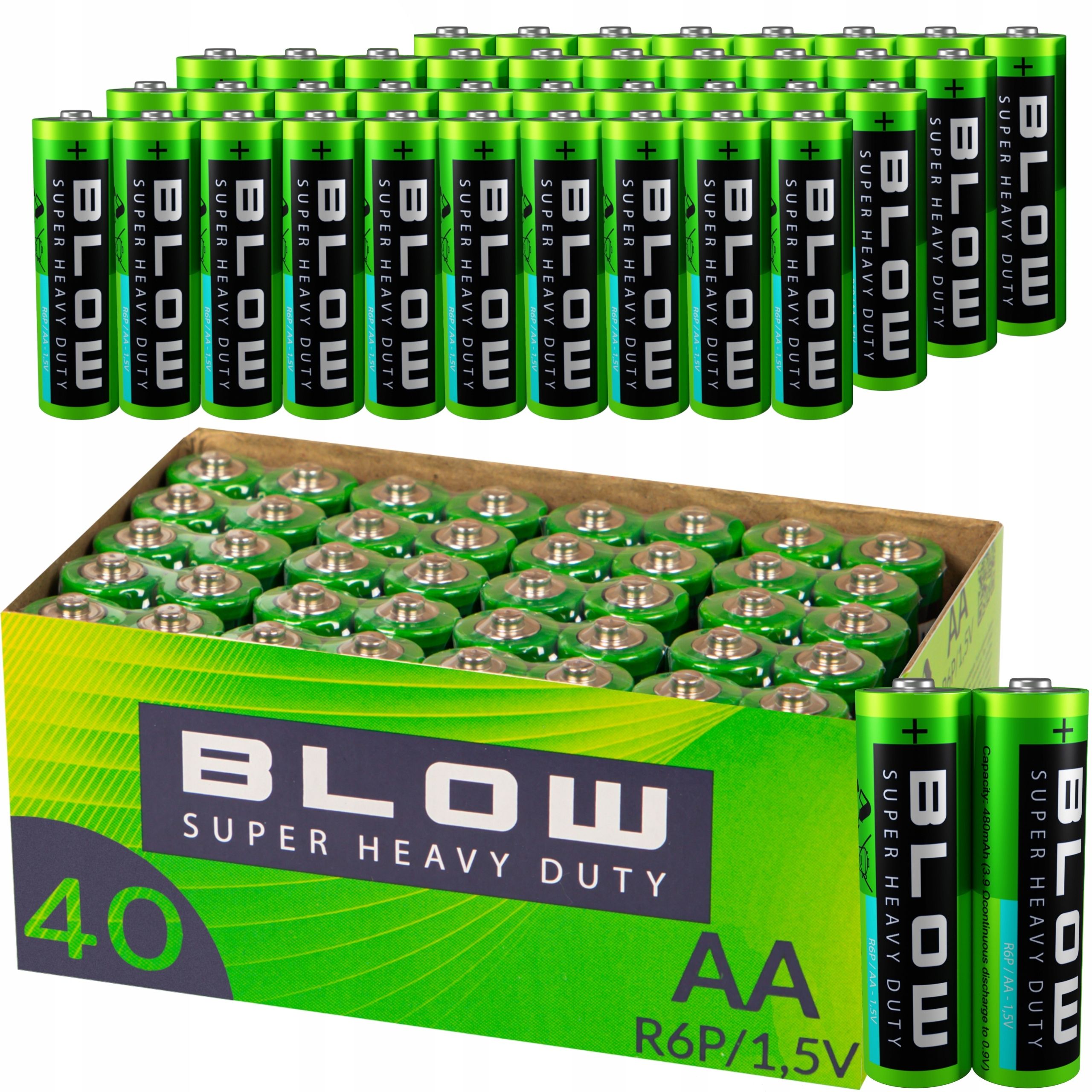  40x silná batéria blow aa lr6 r6 prsty 1,5v množina batérie