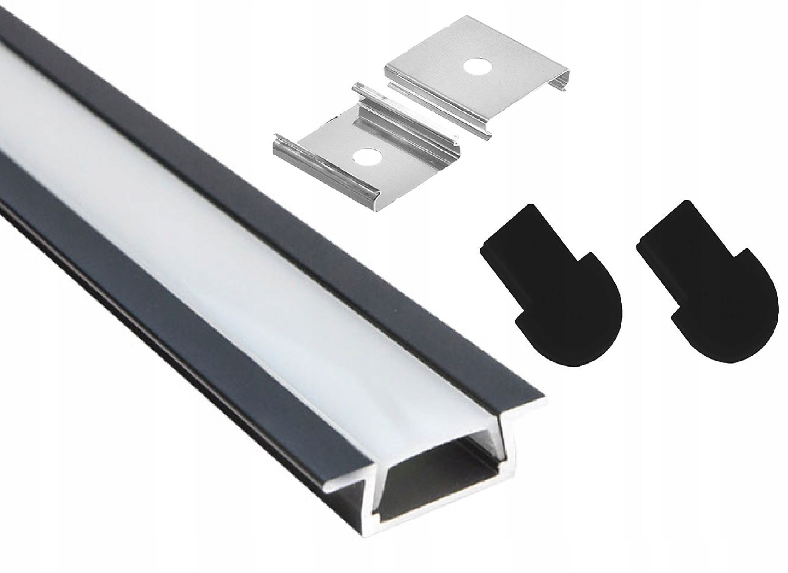  Alumiiniumprofiil led ribad must nurgeline alu 1m + kiire kapuuts