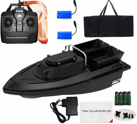  Köderboot 3 futtertröge 2 aku. echolot garnitur