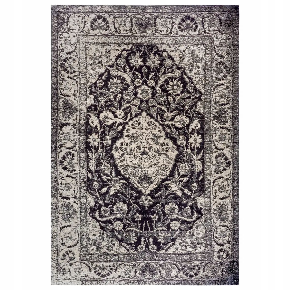  Virtuvinis kilimas 60x90cm, neslystantis tamsiai mėlynos spalvos raštas tradicinis šenilinis