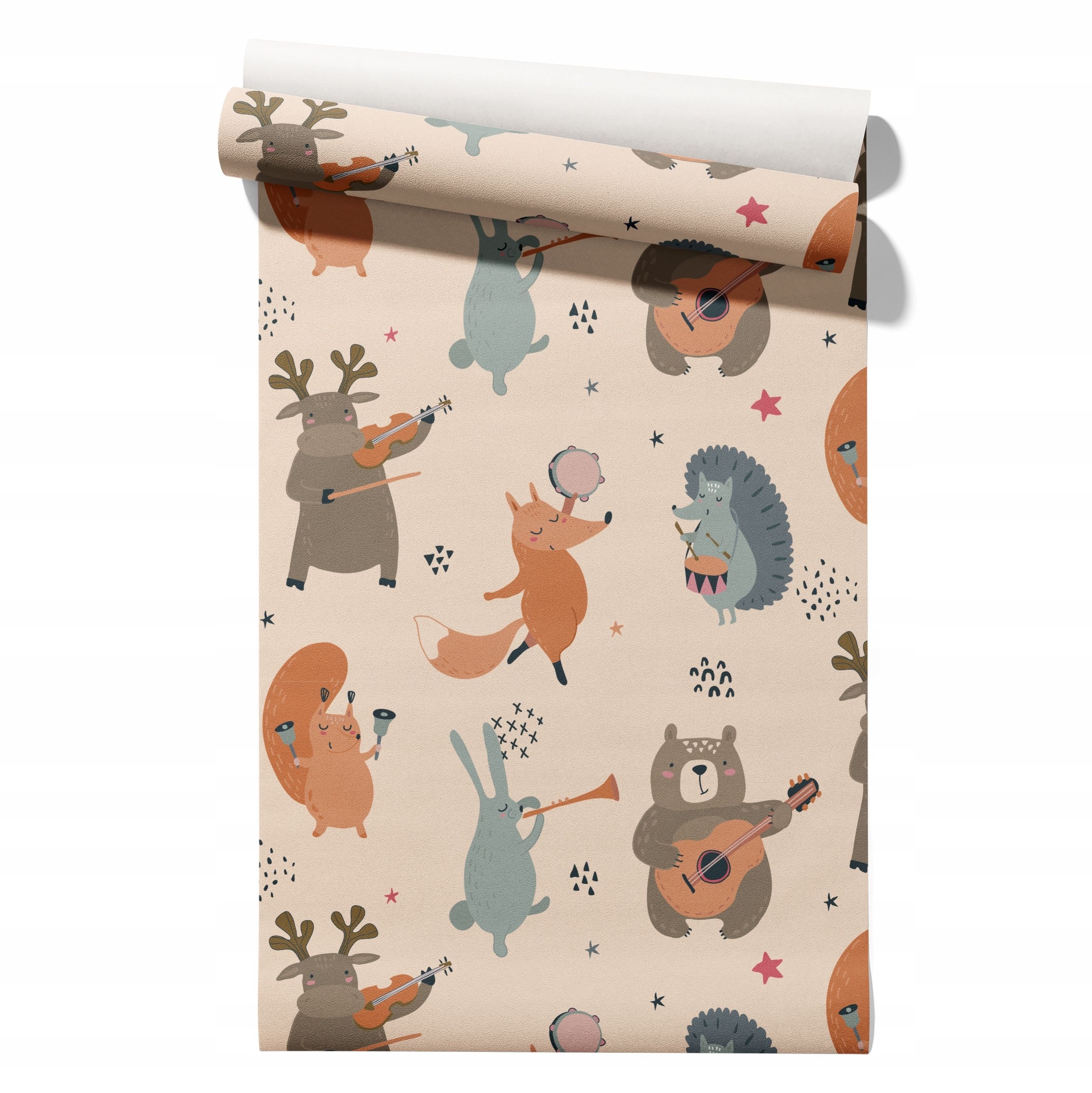  Wallpaper non-woven fabric pastel cherries wallpaper in a roll 50cm x 6,1mb