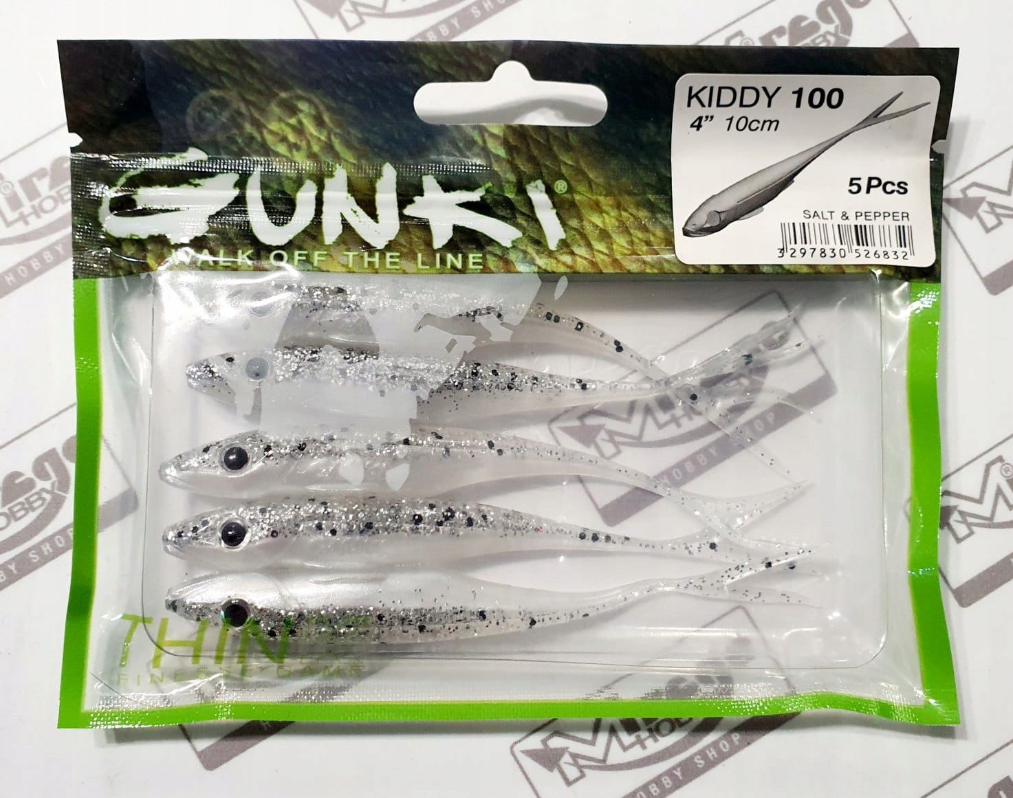  Norīt gunki kiddy 4"(10cm) - salt & pepper (op. 5 gab.) [52683]