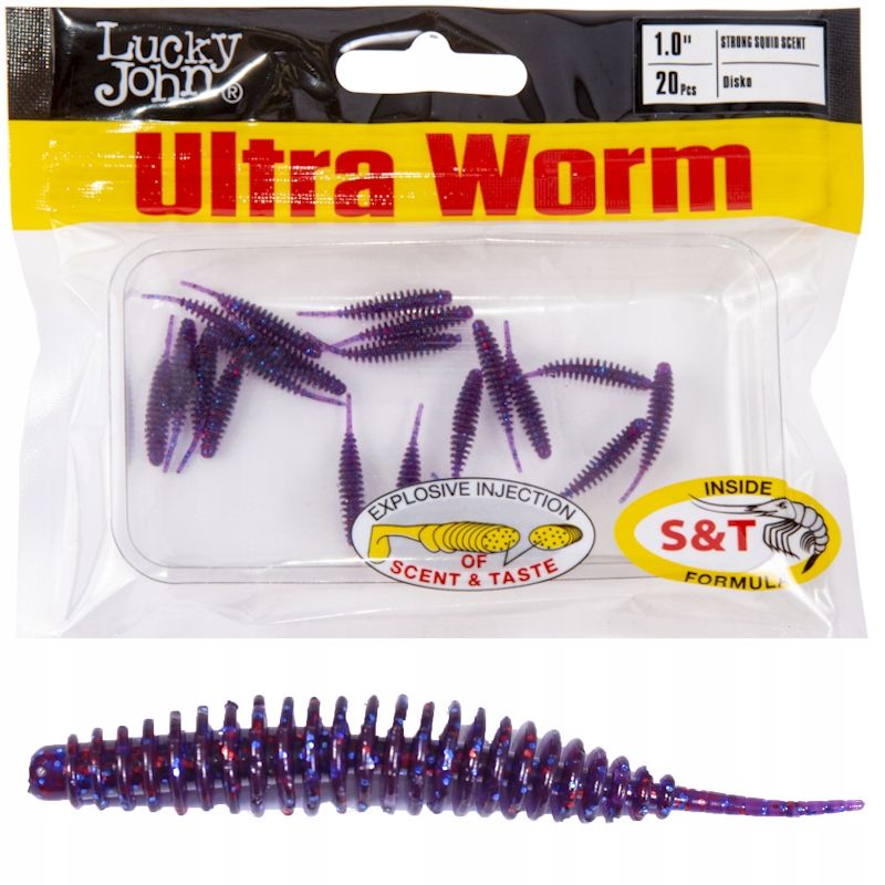  Guma kirminas lucky john ultraworm 2.0'' 5cm s13 purple plum 9x ant czeburaszke