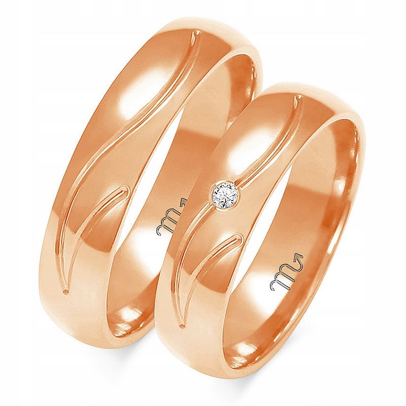  Laulību gredzeni zeltaini 14k 4 mm cirkoni id a-159