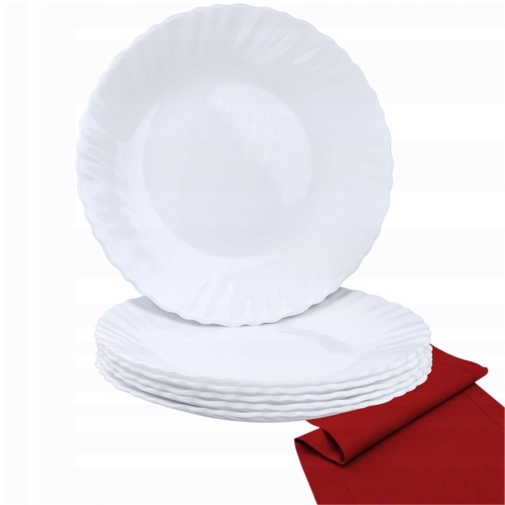  6x porcelánový dezertný tanier dlaždice maly na tortu 15cm množina bialy