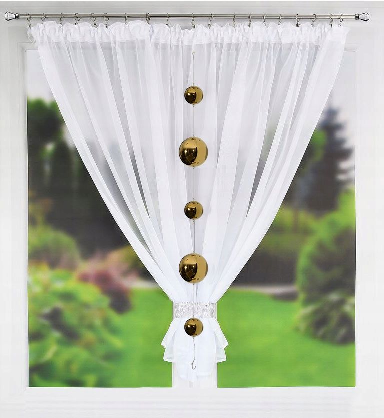  Girlande bälle hängend golden 100 cm dekoration vorhang fenster