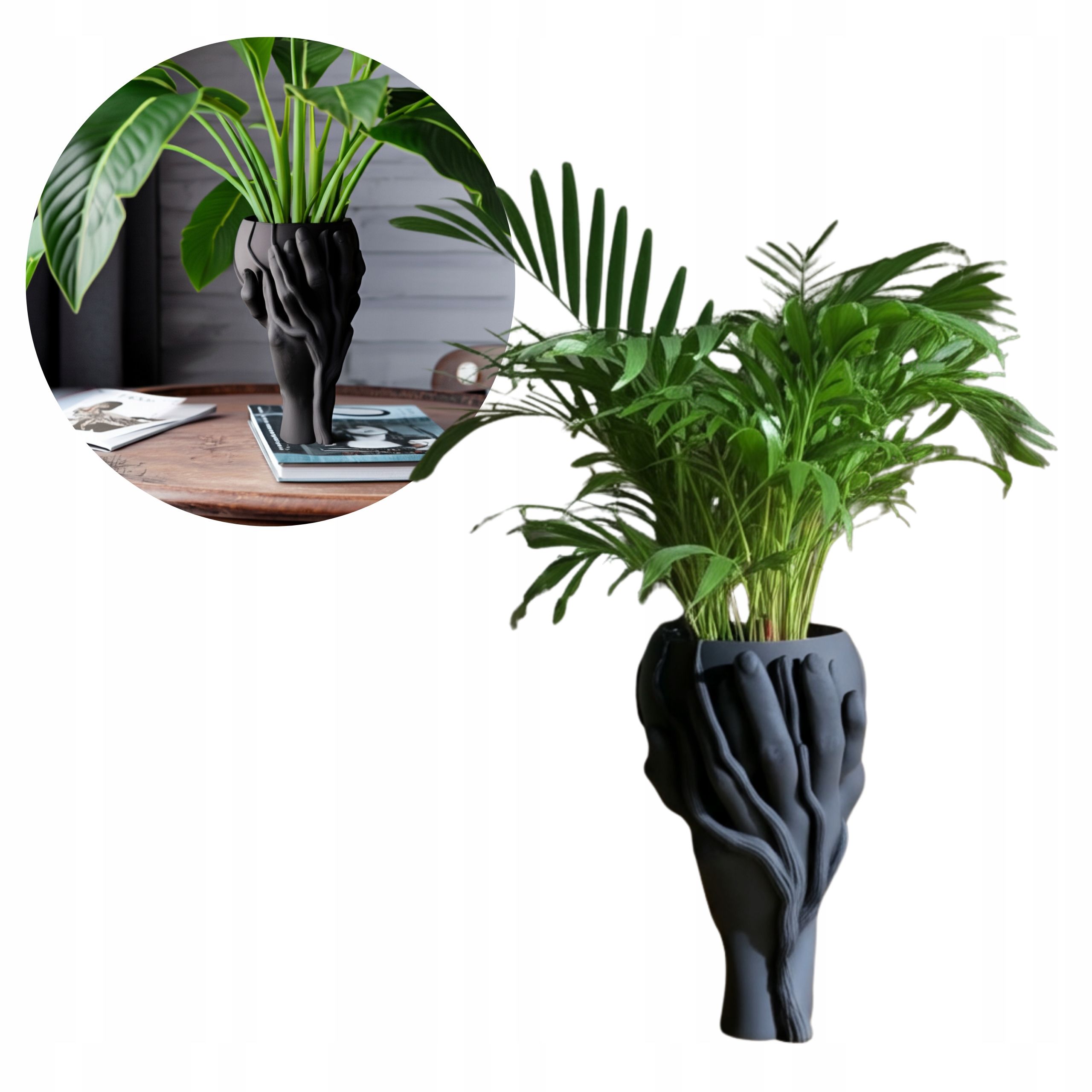  Flowerpot flowerpot soup kitchen for flowers little man creature for the desk white protection