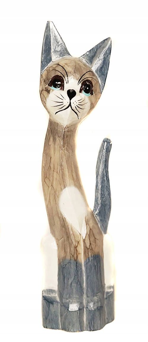  Katze kätzchen holzfigur wunderschön einzigartig dekoration oder geschenk 30cm