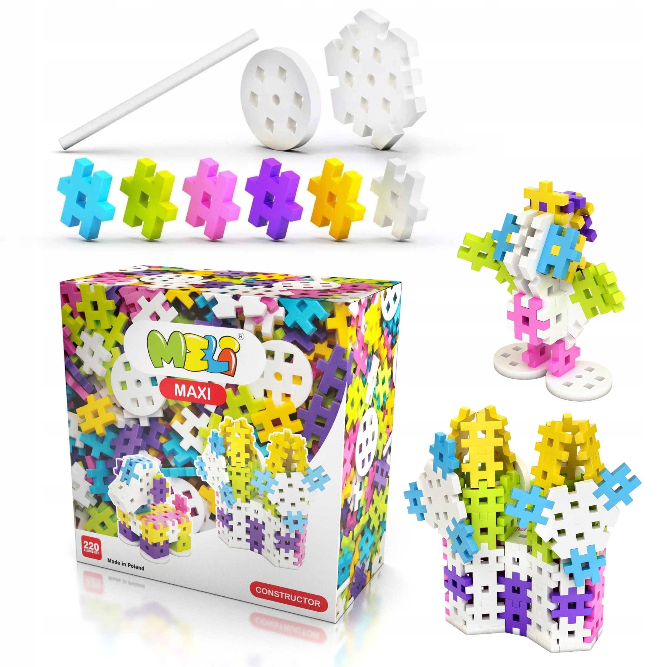 Strukturwaffelblöcke meli maxi pink 100 el rosa 3d-puzzle xxl waffeln