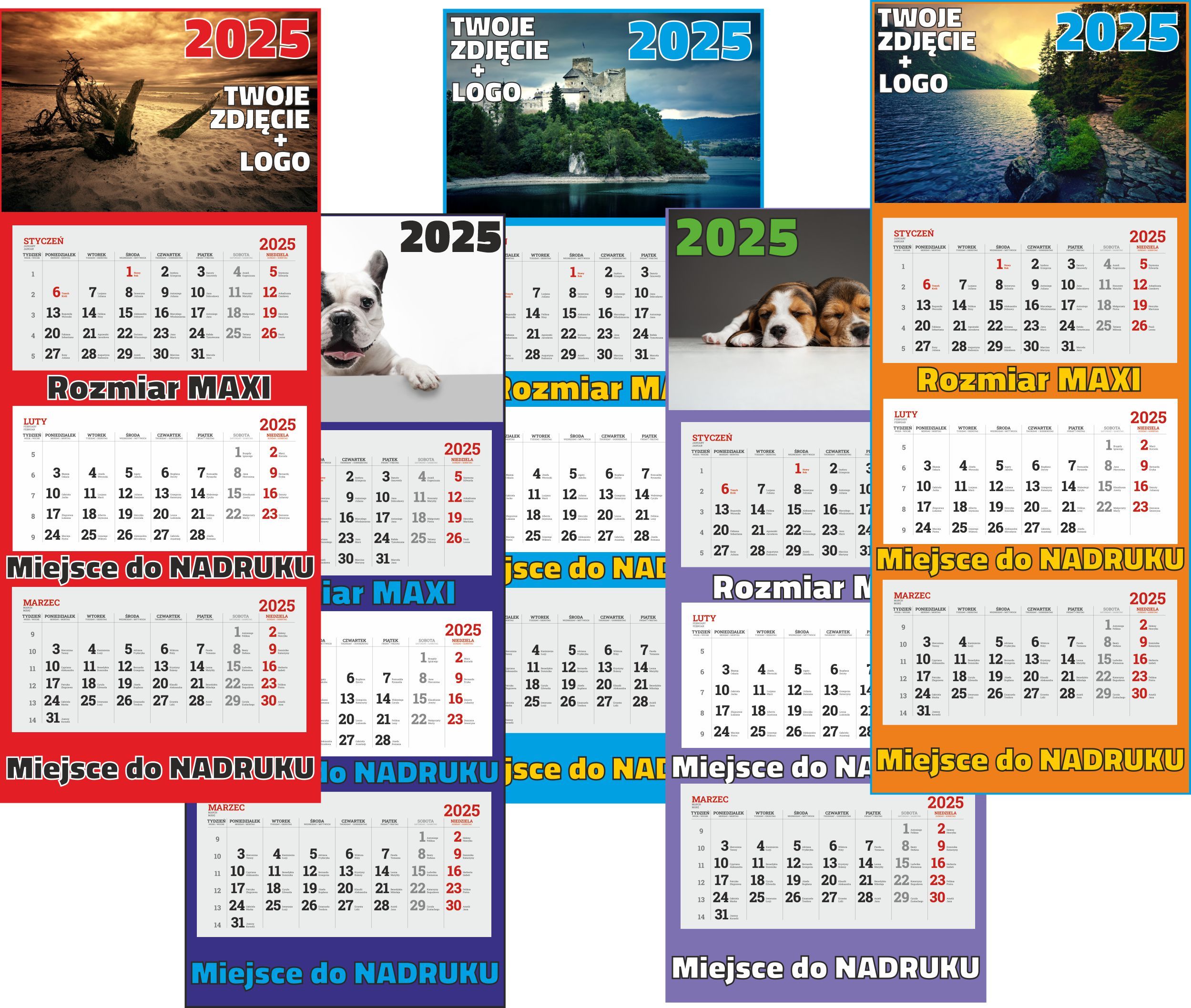  Darbo kalendoriai trijų skyrių 2025 galva išgaubtas su atspaudu logo - 50 kompiuterių.