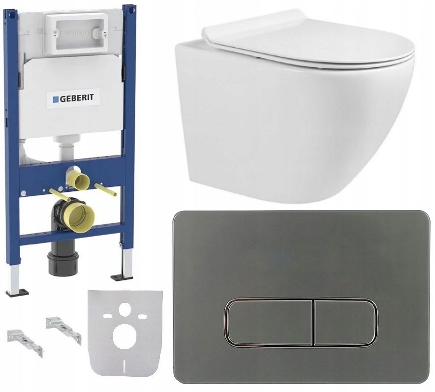  Wc rāmja komplekts geberit + atslēga + tualetes pods melns matēts + dēlis w/o+fresh