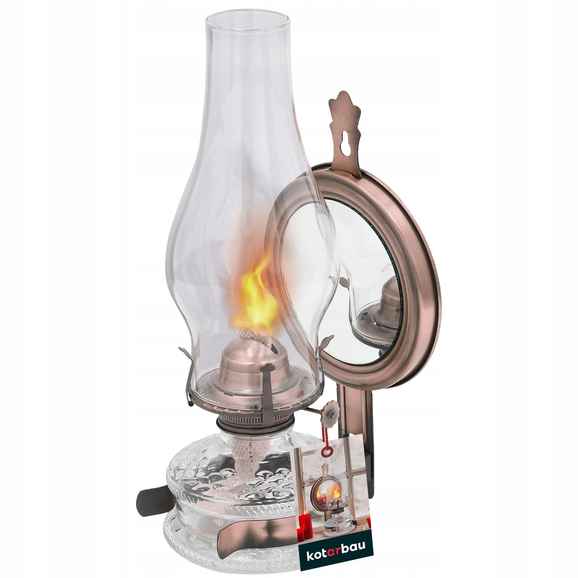  Petrolejas lampa vintage ar spoguli retro antique eļļa nafte lampa