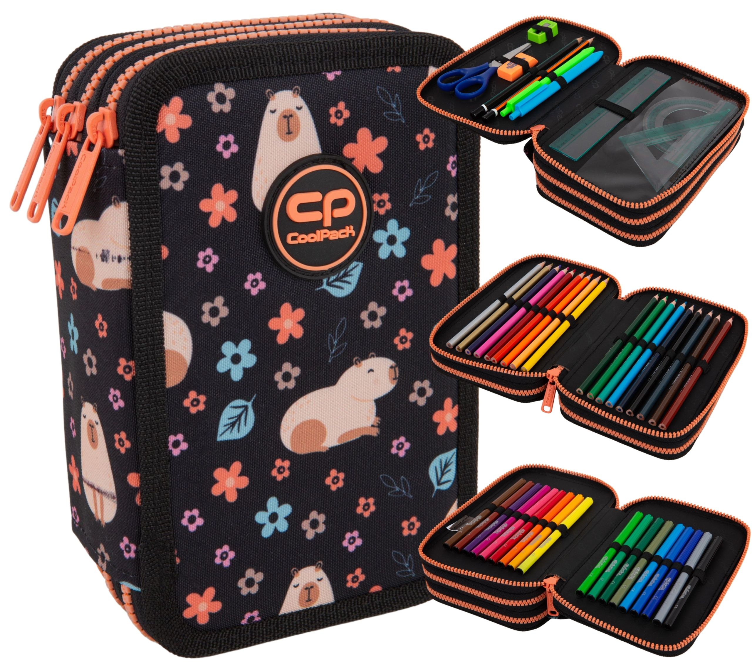  Trijų skyrių penalas su priedais "coolpack" jumpe