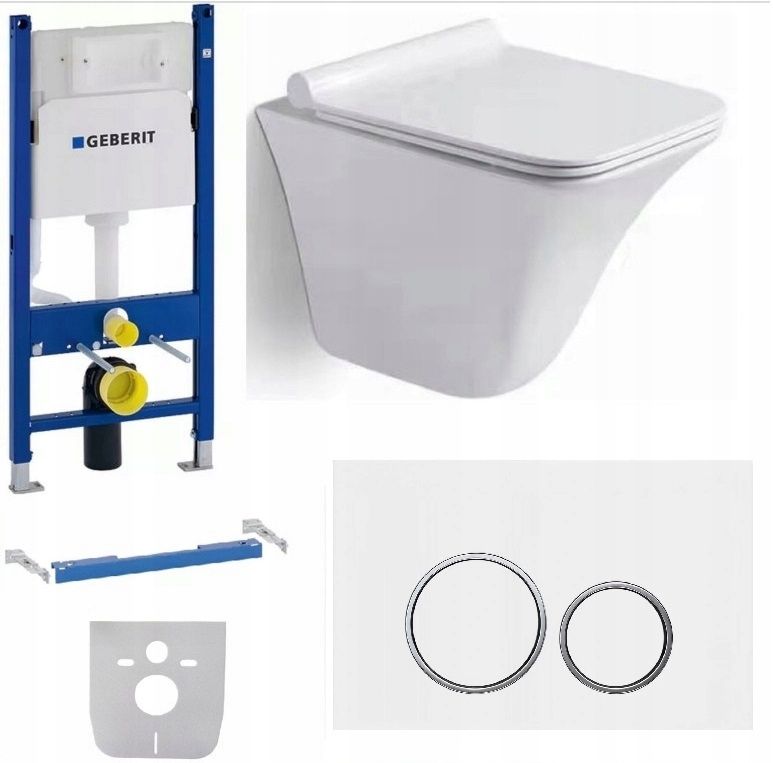  Wc rāmja komplekts geberit + atslēga + tualetes pods melns matēts + dēlis w/o+fresh