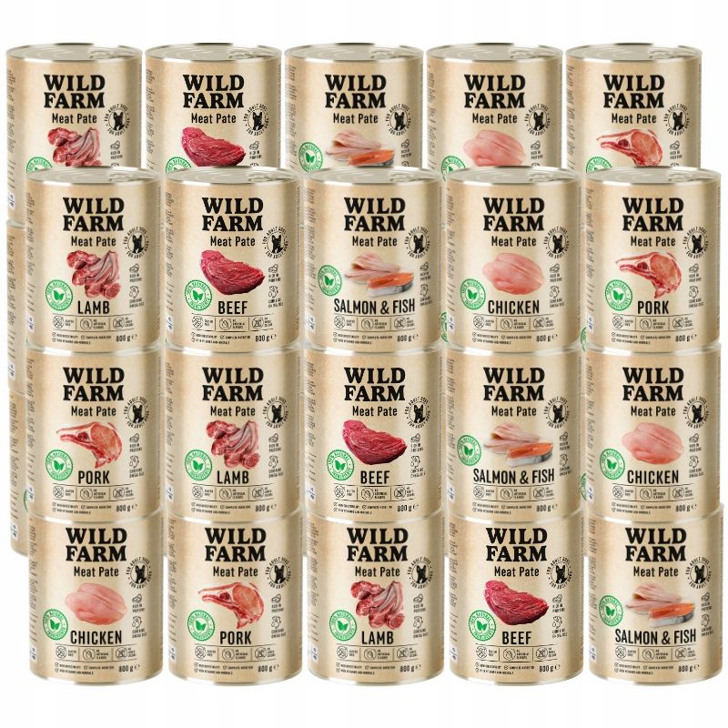  Wild farm pate pork 800g be glitimo maistas šuniui
