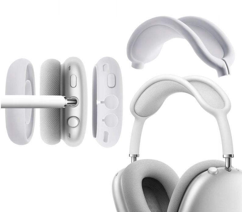  Silikónové puzdro apple airpods max bialy množina stráže 3v1 ochrana case