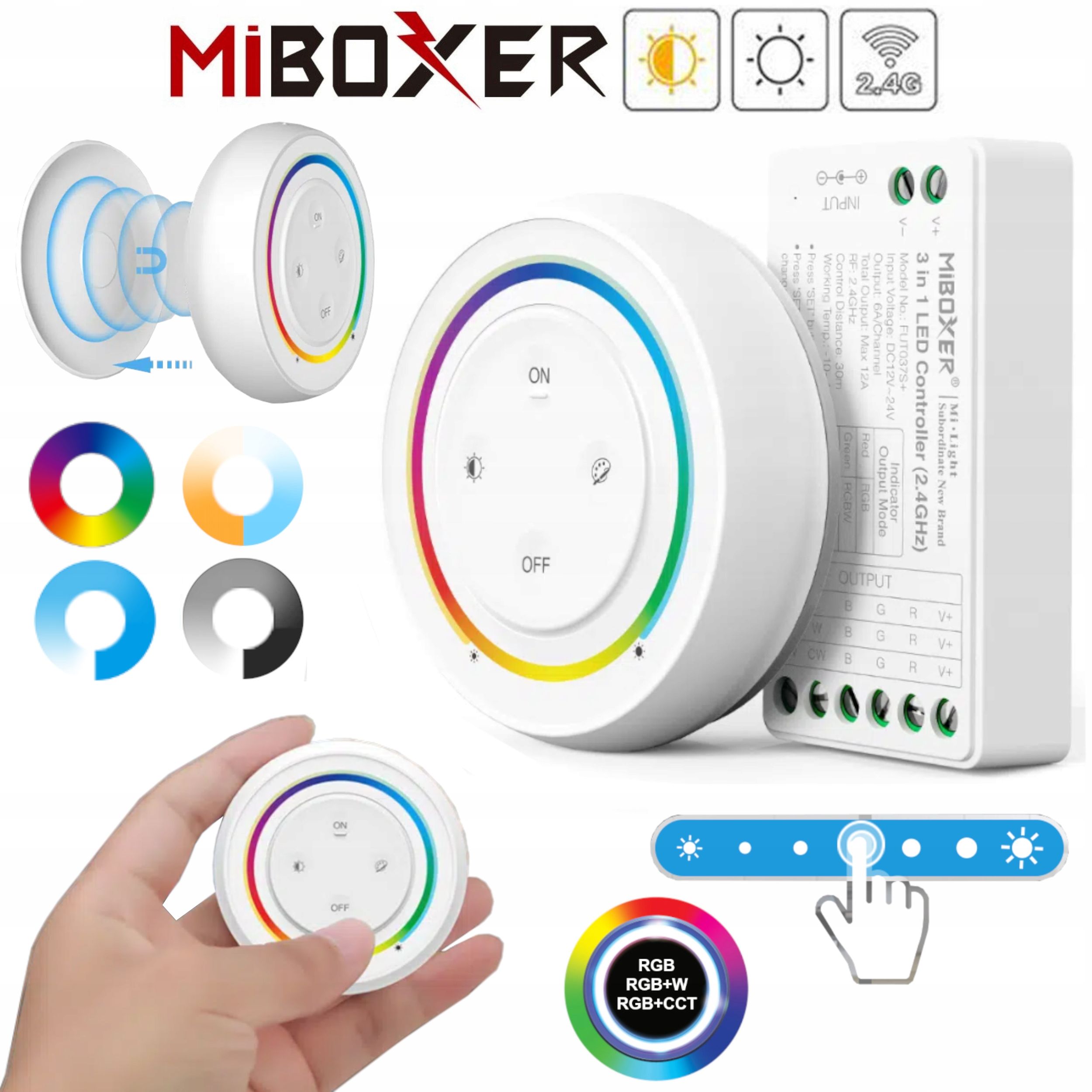  Plate miboxer control led b2 + controller mono / cct smart home wi-fi
