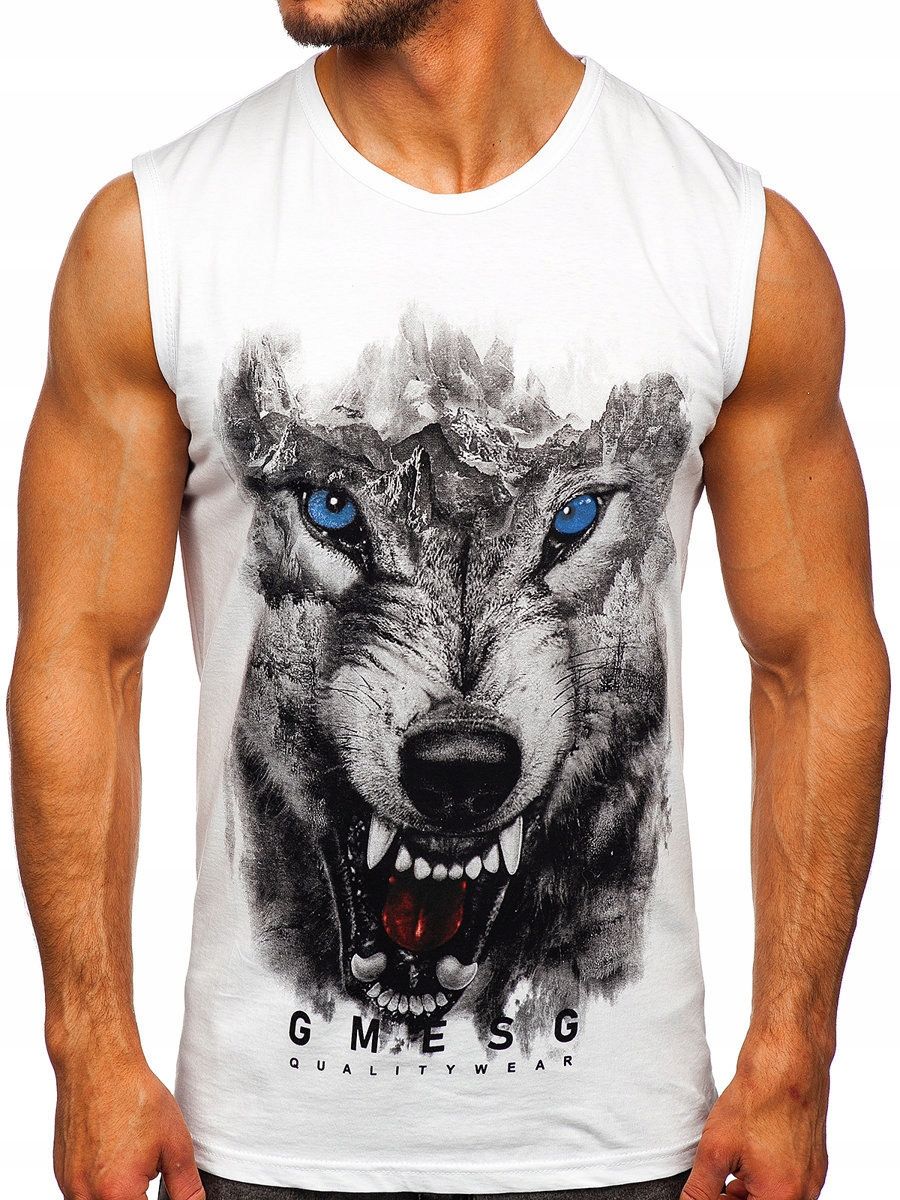  T-särk tank top meessoost valge 14854 rozmiar_2xl