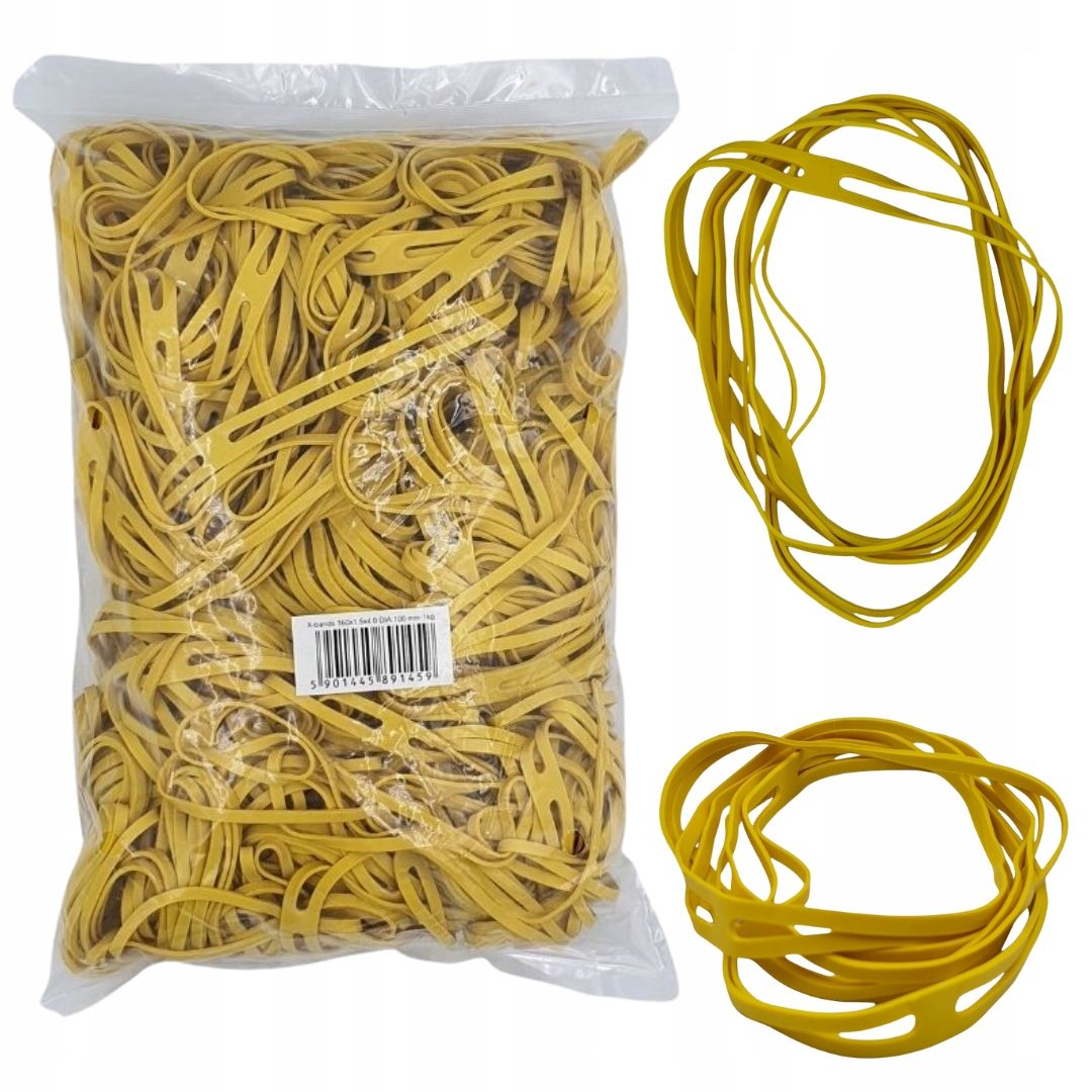  Křížové papírnické gumičky archivní 160 x 1,5mm balení 1 kg - zelený
