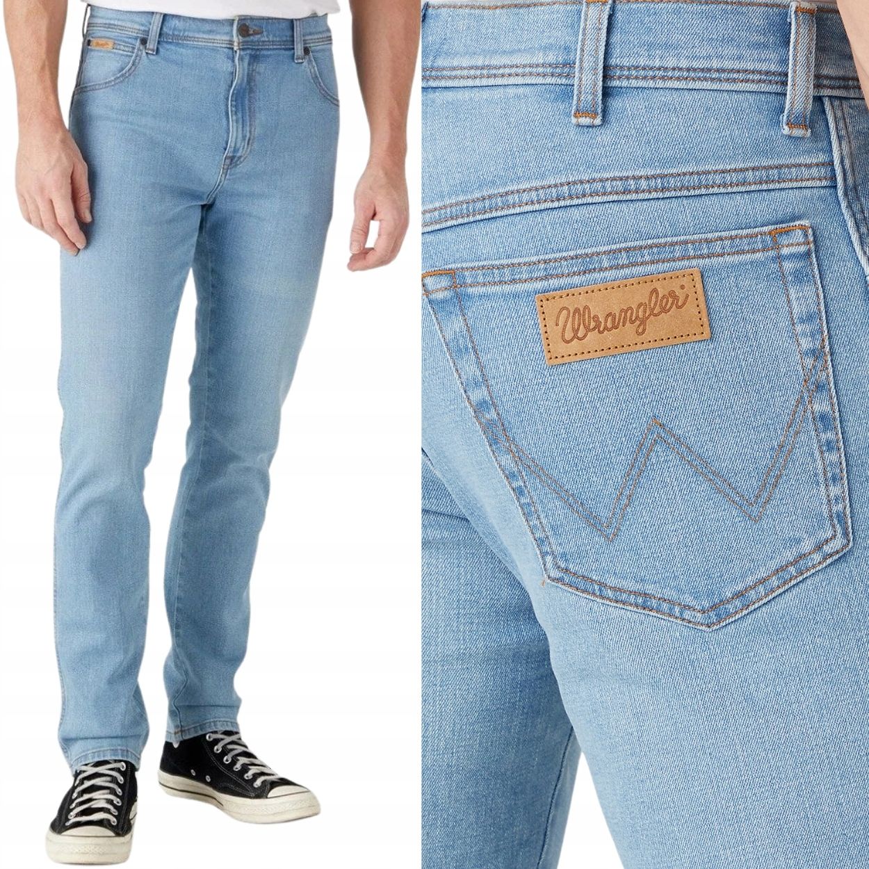  Wrangler texas slim gambit blue denim angepasst jeans w31 l32