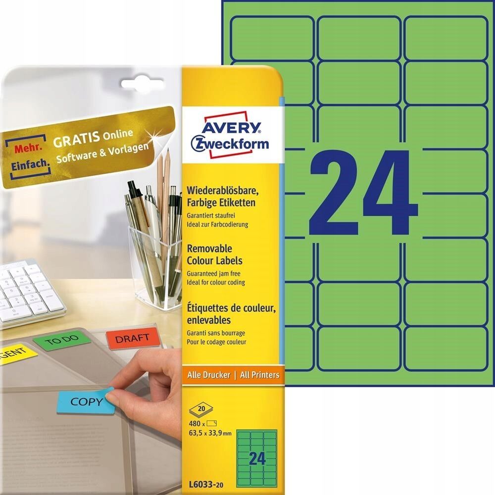  Etiketės avery zweckform 105-74mm 100 lapų x4