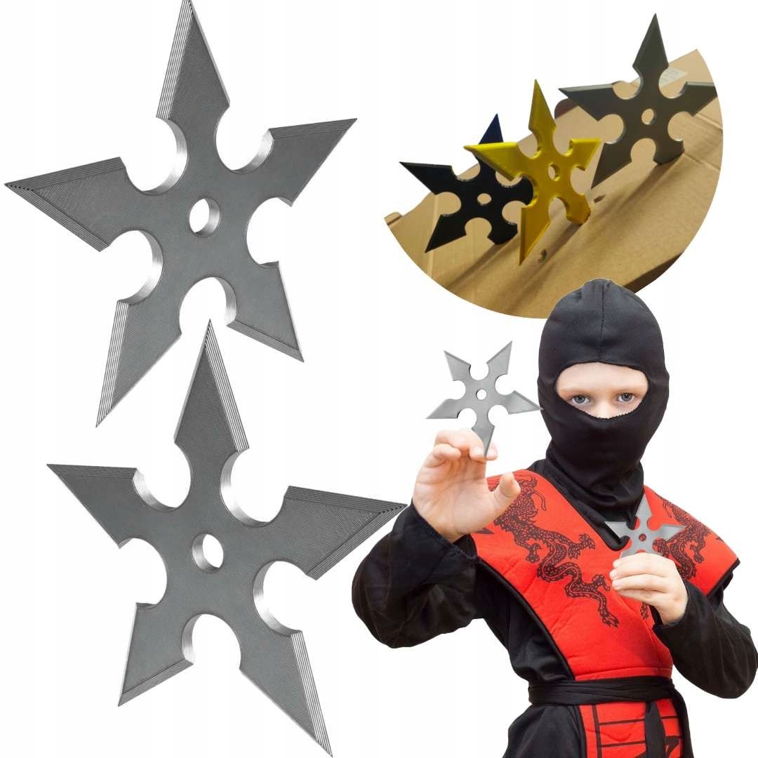  Hvězdy házení shurikeny dodatek za kostým ninja nindzy černá barva 2 ks.