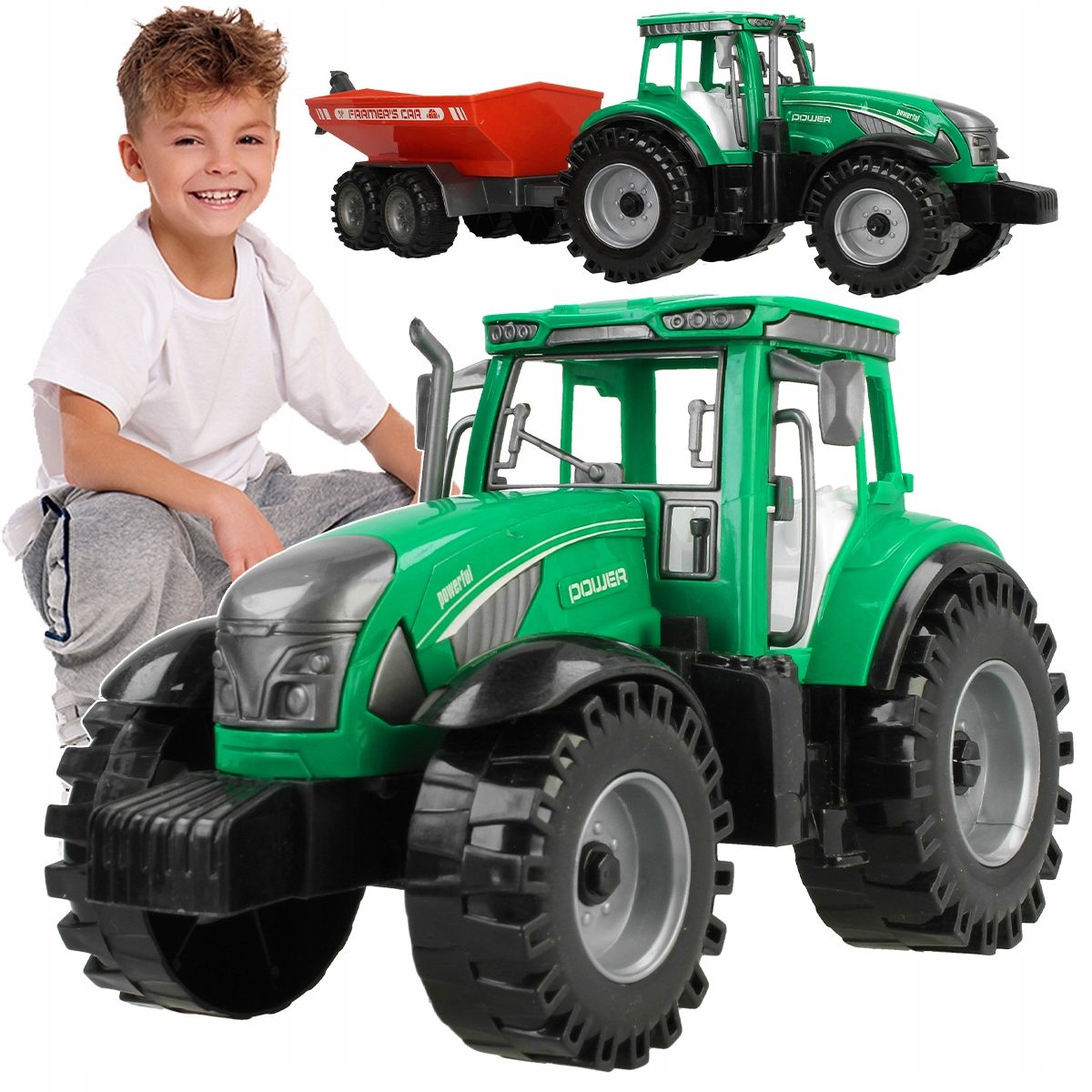  Traktorius su priekaba savivartis siauras mašinos žemės ūkio komplektas farmer led 6 in 1