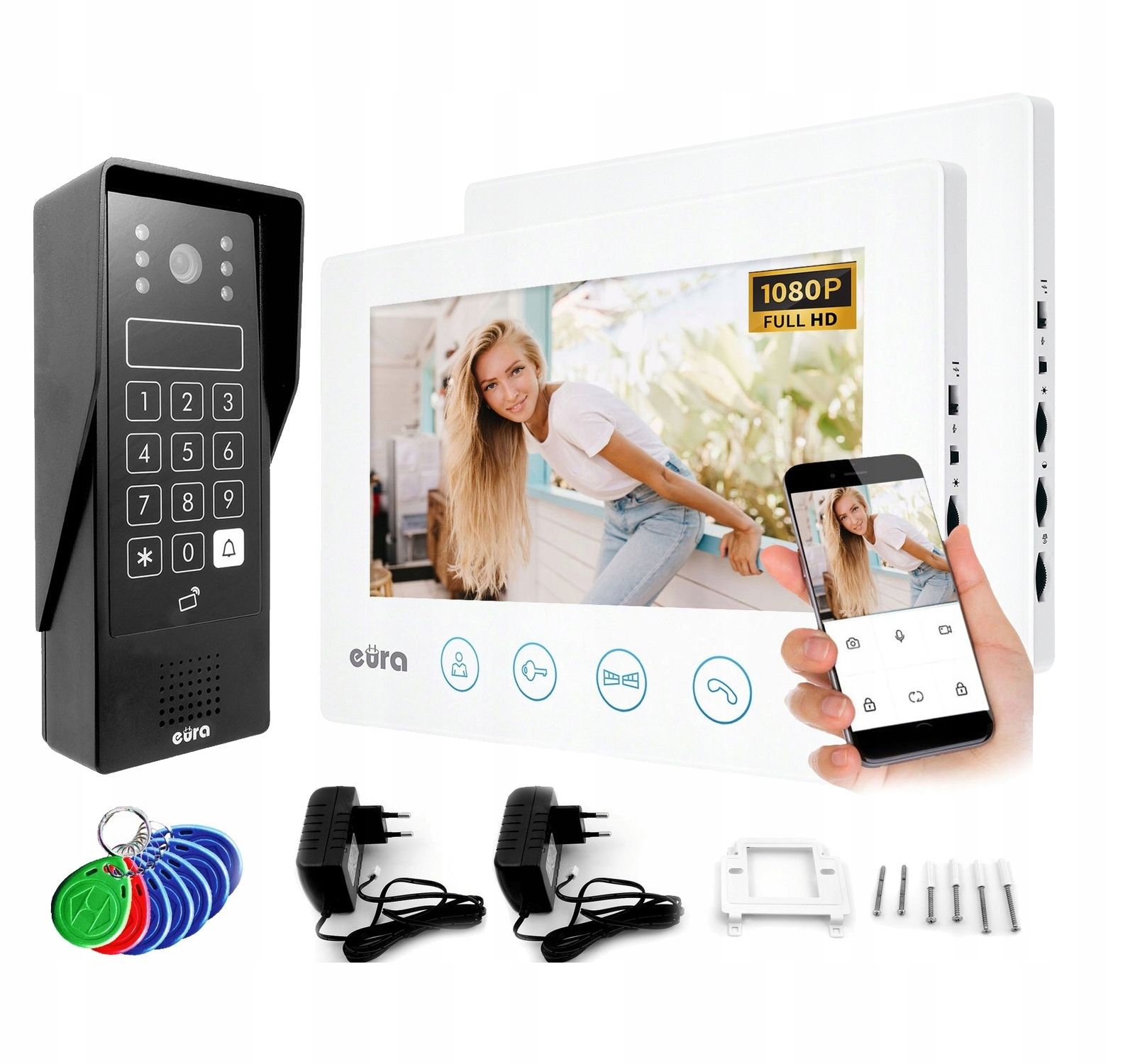  Video sisetelefon wifi 2 2 monitorid 7'' väravavärav värav apilkacja