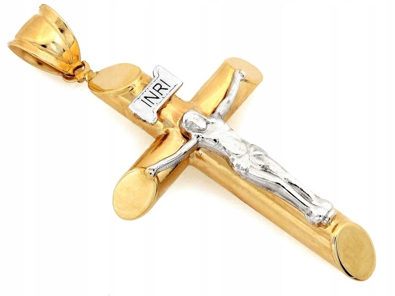  Prívesok elegantný zlatý 585 14k kríž bez kameňov váhy 1.48g za darček
