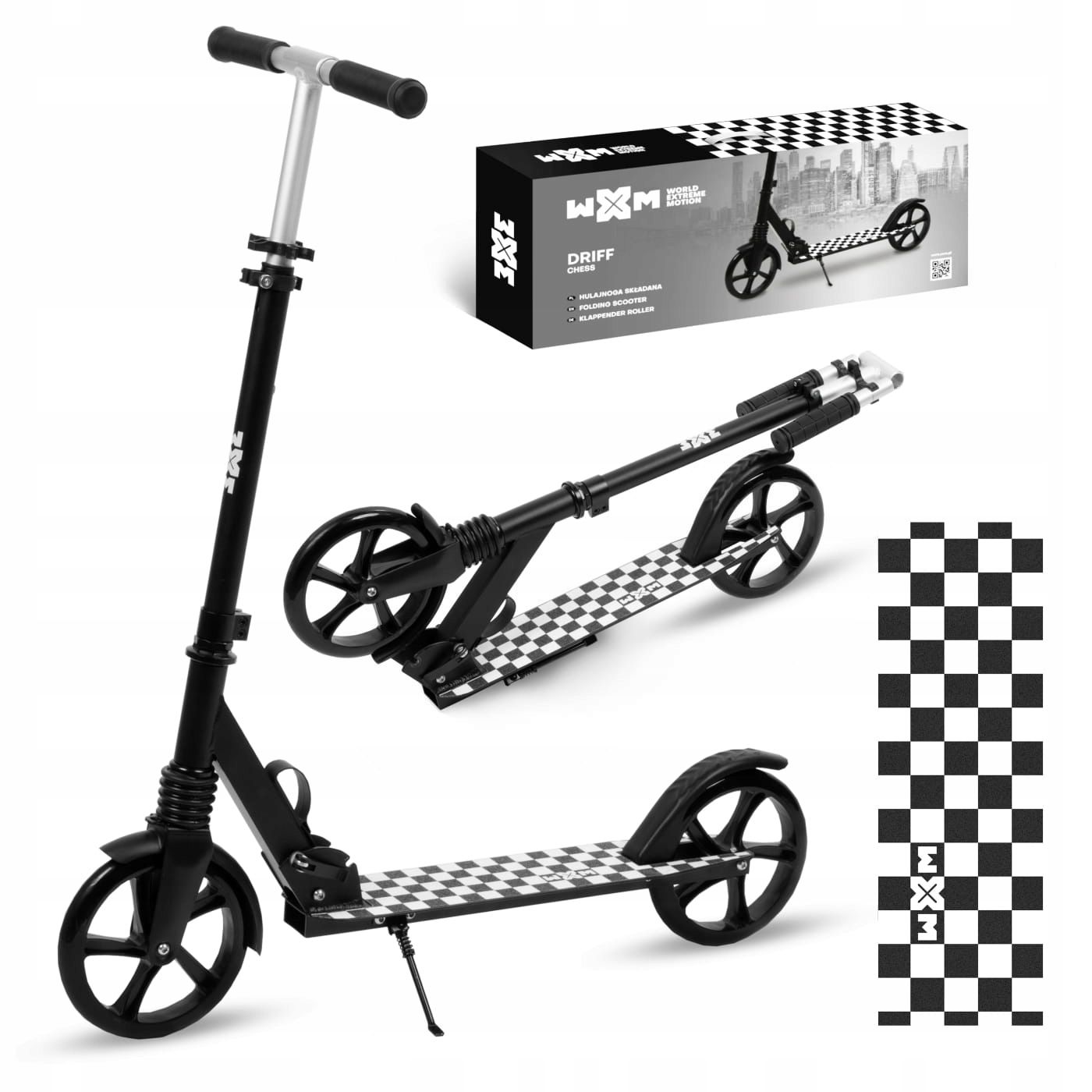  Skladacia kolobežka veľký tlmič nárazov wxm driff game kolesá 200 mm