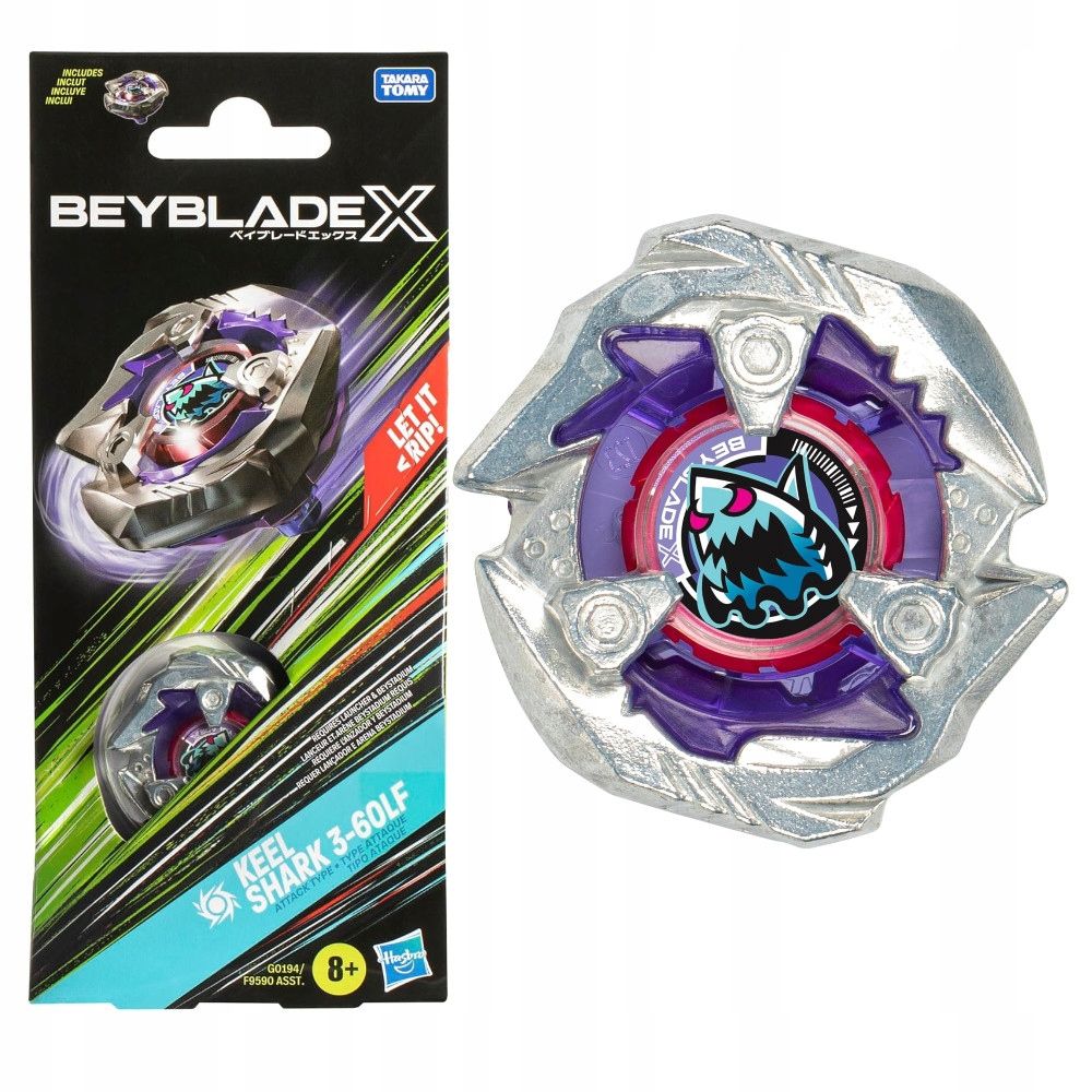  Beyblade x baczek singl rotující disk spinner keel shark 3-60lf g0194