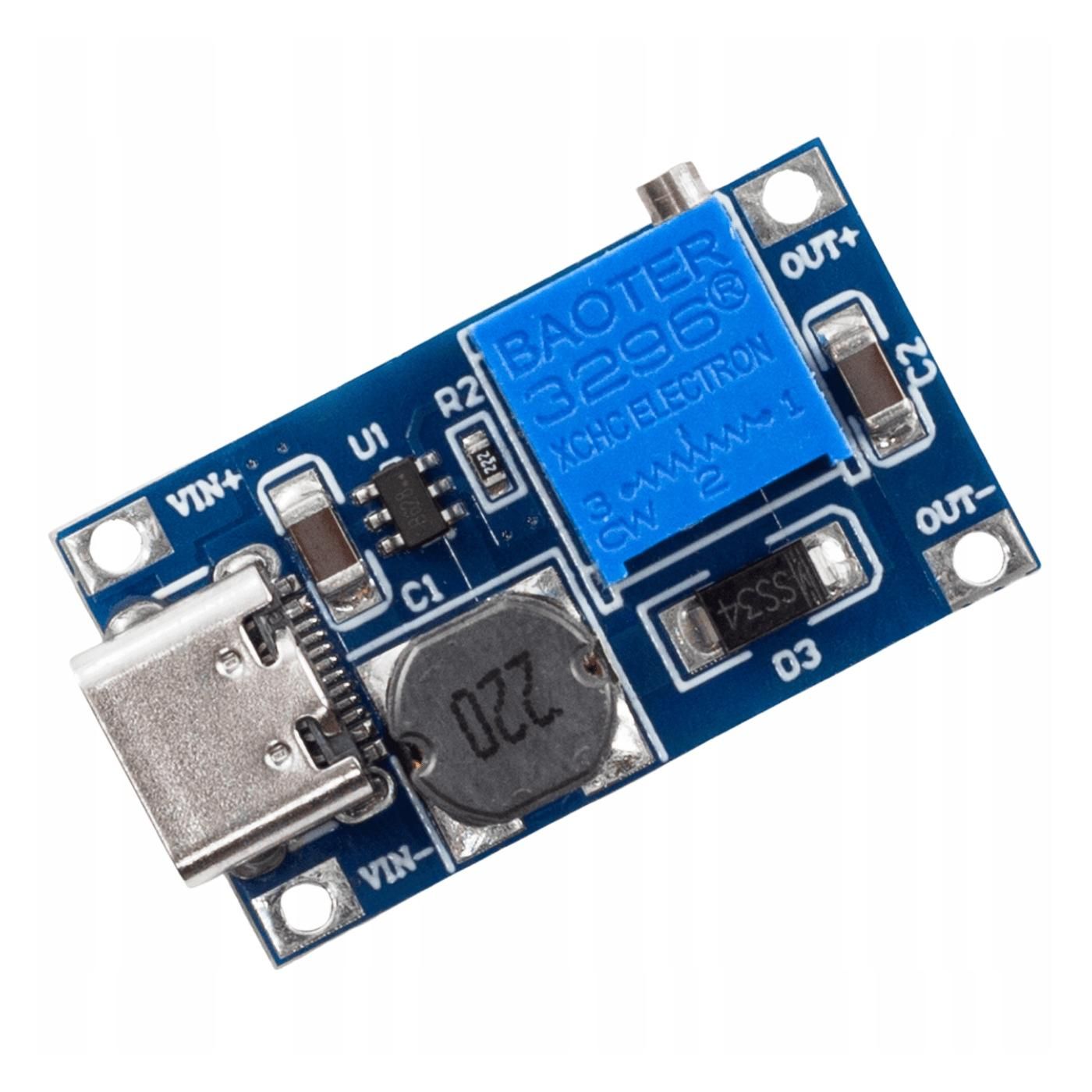  Konverter step-up 2a mt3608 gleichstrom-gleichstrom mit usb-c erhebend spannung