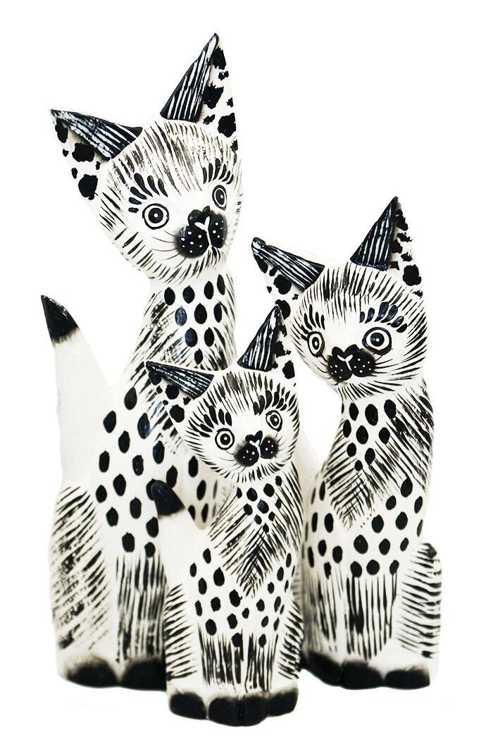  Katze kätzchen holzfigur wunderschön einzigartig dekoration oder geschenk 30cm