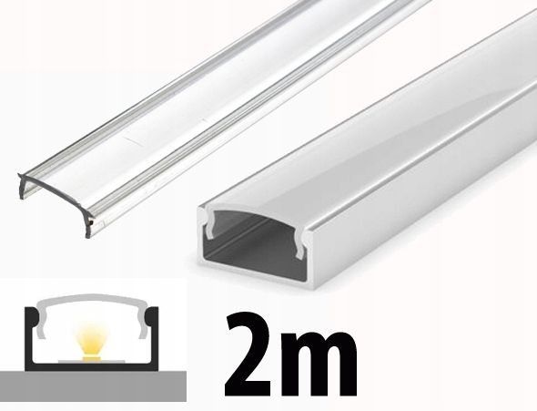  Kopa melns alumīnija profils atzina slim eco led sloksnēm 2m + kapuci