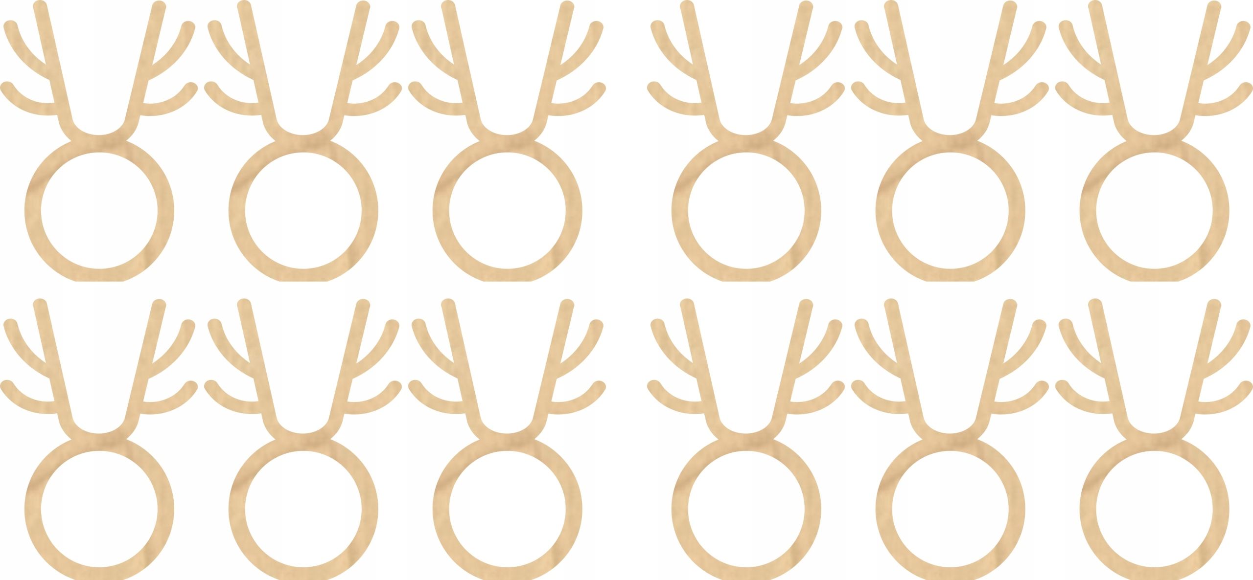  Wooden rings for napkins 12 pcs. (reindeer silver