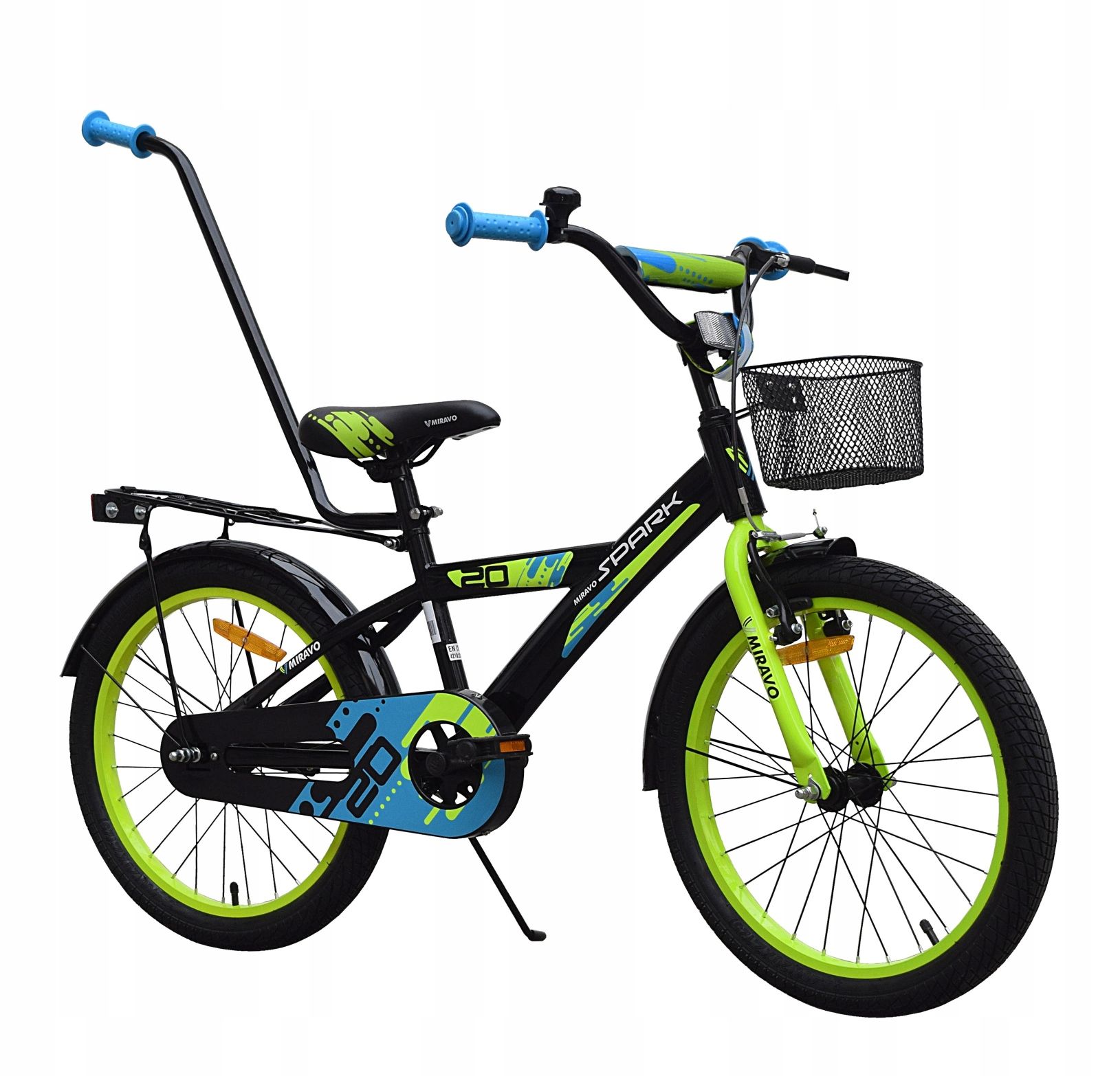  Detský bicykel 20 cali bicykel svetlo taška zatlačte rukoväť + bezplatne
