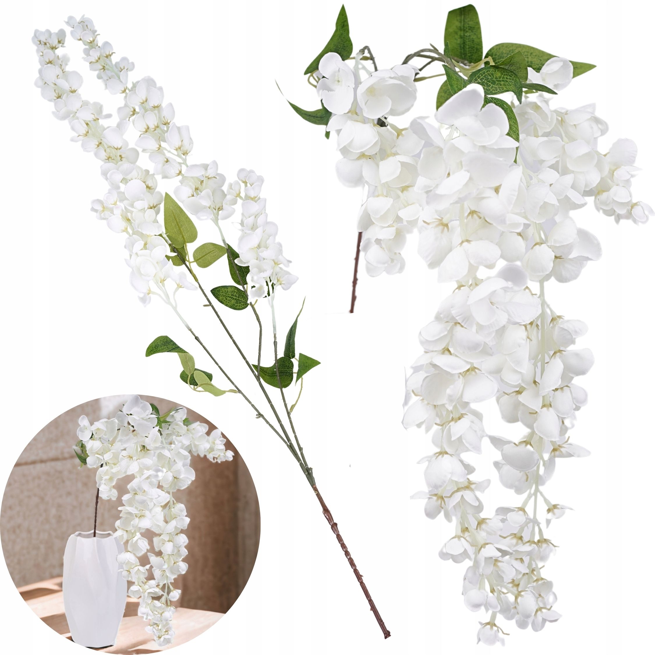  Mākslīgais zieds orhideja zars dekoratīvs rotājums florists pik 62cm
