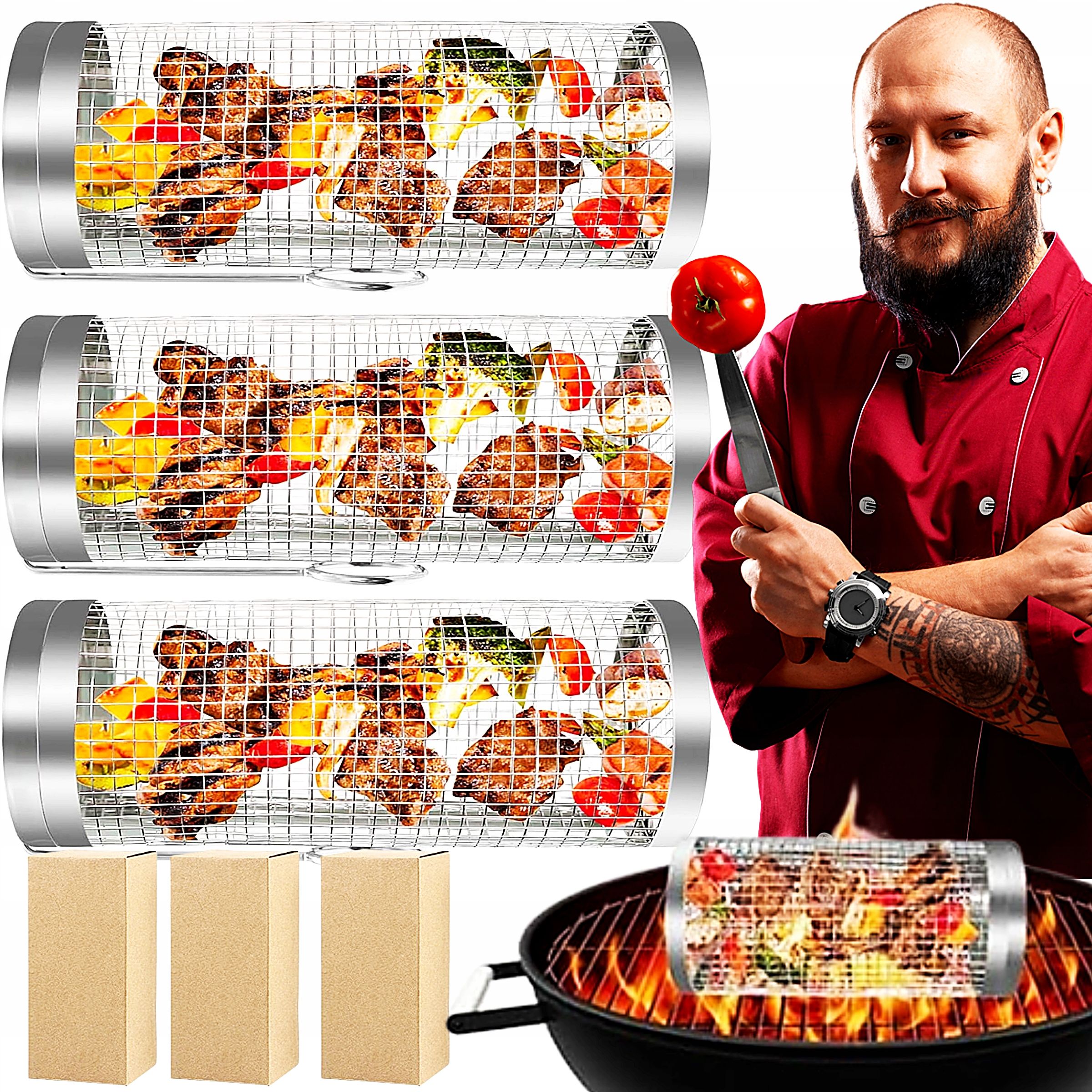  Gril - fritézy prohlubně grilování tácek wklad solidní grilování